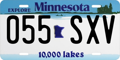MN license plate 055SXV