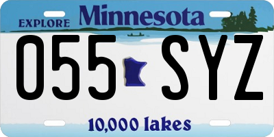 MN license plate 055SYZ