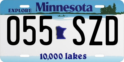 MN license plate 055SZD