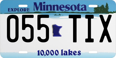 MN license plate 055TIX