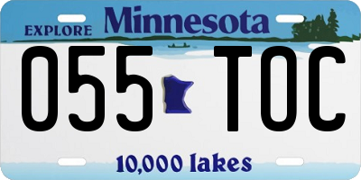 MN license plate 055TOC