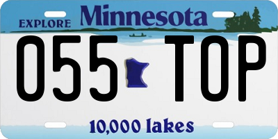 MN license plate 055TOP