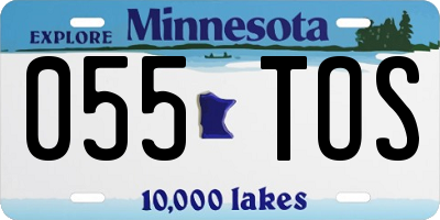 MN license plate 055TOS