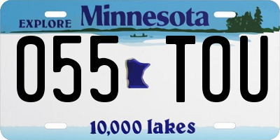 MN license plate 055TOU