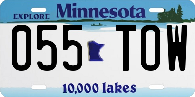 MN license plate 055TOW