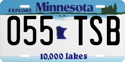 MN license plate 055TSB