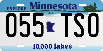 MN license plate 055TSO