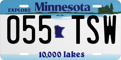 MN license plate 055TSW