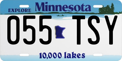 MN license plate 055TSY