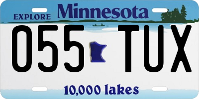 MN license plate 055TUX