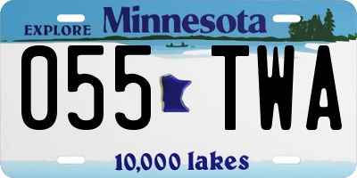 MN license plate 055TWA
