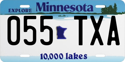 MN license plate 055TXA