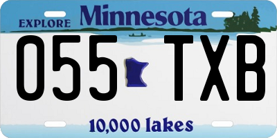 MN license plate 055TXB