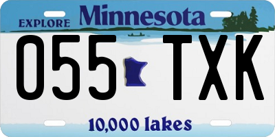 MN license plate 055TXK