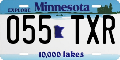 MN license plate 055TXR