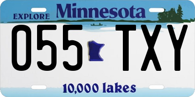 MN license plate 055TXY