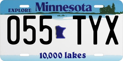 MN license plate 055TYX