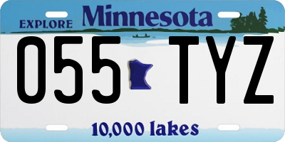 MN license plate 055TYZ