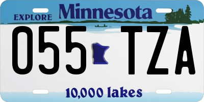MN license plate 055TZA