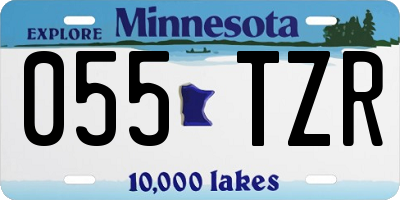 MN license plate 055TZR
