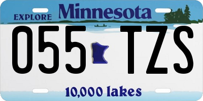 MN license plate 055TZS