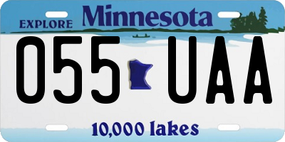 MN license plate 055UAA