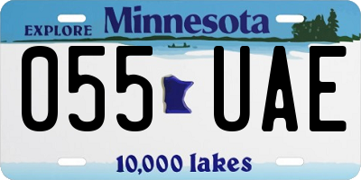 MN license plate 055UAE