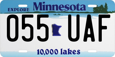 MN license plate 055UAF