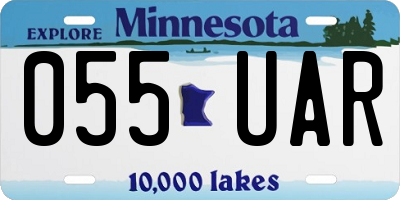 MN license plate 055UAR