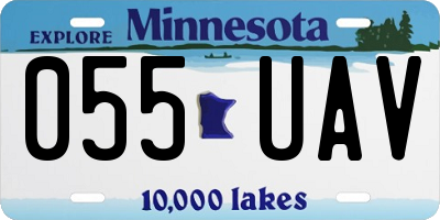 MN license plate 055UAV