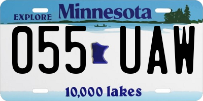 MN license plate 055UAW