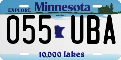 MN license plate 055UBA
