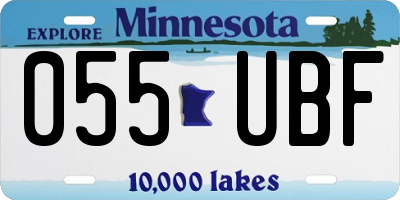 MN license plate 055UBF