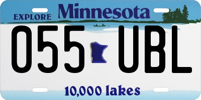 MN license plate 055UBL