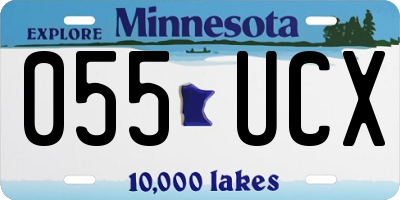 MN license plate 055UCX