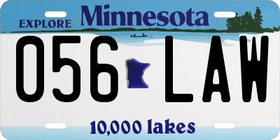 MN license plate 056LAW