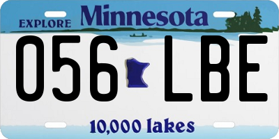 MN license plate 056LBE