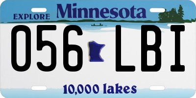 MN license plate 056LBI
