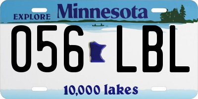MN license plate 056LBL