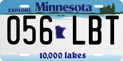 MN license plate 056LBT