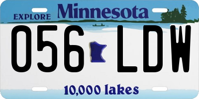 MN license plate 056LDW