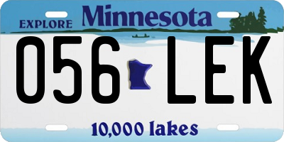 MN license plate 056LEK