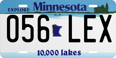 MN license plate 056LEX
