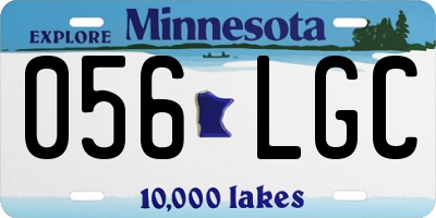MN license plate 056LGC