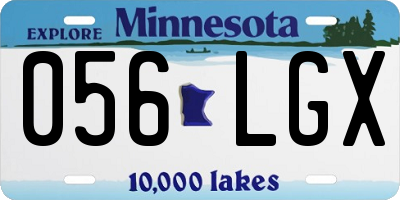 MN license plate 056LGX