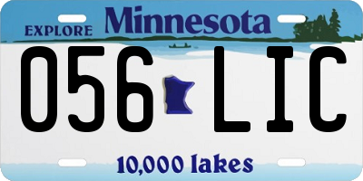 MN license plate 056LIC