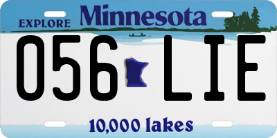 MN license plate 056LIE
