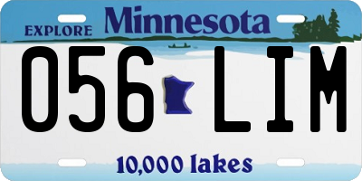 MN license plate 056LIM