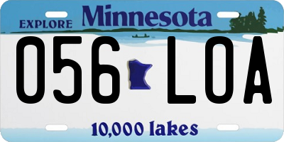 MN license plate 056LOA
