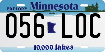 MN license plate 056LOC